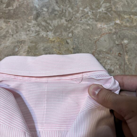Vintage Gitman Bros Shirt Mens 16.5 Pink Striped All Cotton Pinstripes USA - Picture 8 of 11